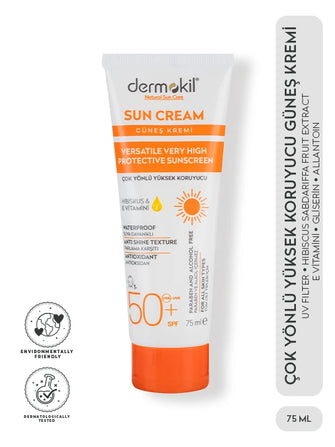 DERMOKİL SUN CREAM ÇOK YÖNLÜ YÜKSEK KORUYUCU GÜNEŞ KREMİ SPF50 75ML