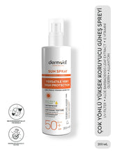 DERMOKİL SUN SPRAY ÇOK YÖNLÜ GÜNEŞ KORUYUCU SPF50 200ML